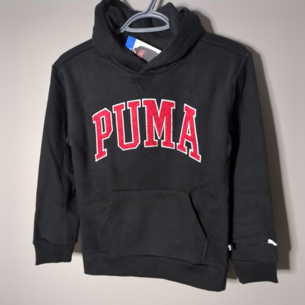 NWT PUMA Class Pack Boys Hoodie Black Red Collegiate Lettering‎ Size Large 10/12